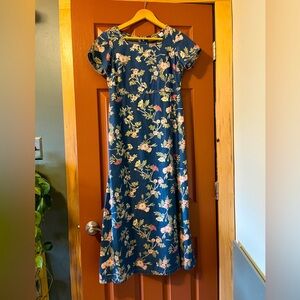 Vintage Liz Claiborne Denim Floral Dress - 4 Petite